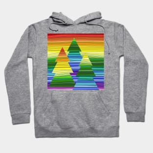 Rainbow Christmas trees Hoodie